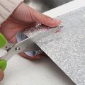 Aluminium Foil Paper Mats Oil Kitchen Backsplash Wallpaper Stickers, Kitchen Silver Stickers Self Adhesive Kitchen Aluminum Foil Stickers Oil Proof Waterproof Kitchen Stove Sticker. 