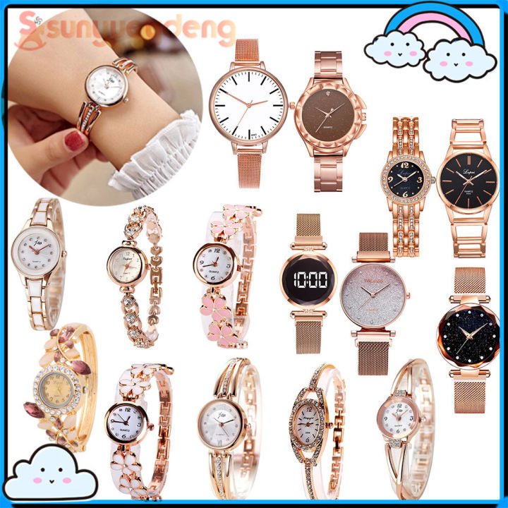 2021 Women's Chic Fashion Rose Golden Bracelet Wrist Watch Fashion Beautiful Girls Bracelet Watches