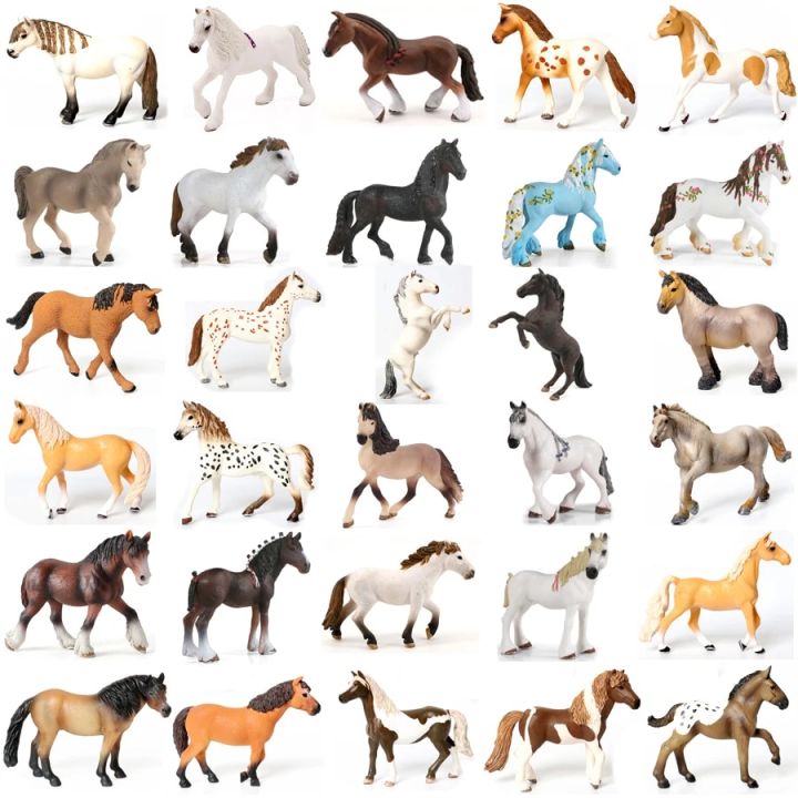 Realistic Plastic Large Horse Figurines Detailed Textures Horses Farm Animal Toys Cake Topper Party Favor Decoration Supplies