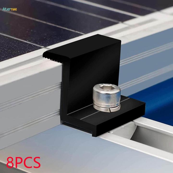 8 Pieces Solar End Clamp Solar Panel Bracket End Clamp for RV Camping Boats 45mm