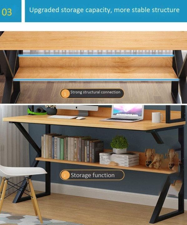 Computer%20Tables,%20Metal%20Frame%20Wood%20Home%20Office%20Table%20with%204%20Tier%20DIY%20Storage%20Shelves%20-%20Laptop%20PC%20Desktop%20Table%20Study%20Workstations%20-%20Image%203