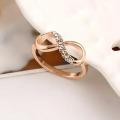 Luxury 8 Infinity Zircon Inlaid Ring Wedding Evening Party Women Finger Jewelry. 