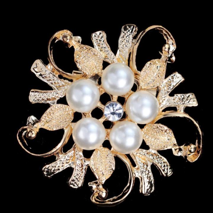 Women Breastpin Elegant Flower Pearl Brooch Pin for Party Dating pins for bag
