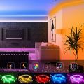 RGB LED Strip Lights 15 Feet Self-Adhesive Waterproof Color Changing Remote Control Complete kit with 12V Adapter 2835. RGB Lights Strip for PC Gaming, Bedroom, Kitchen, and Home Decoration. 
