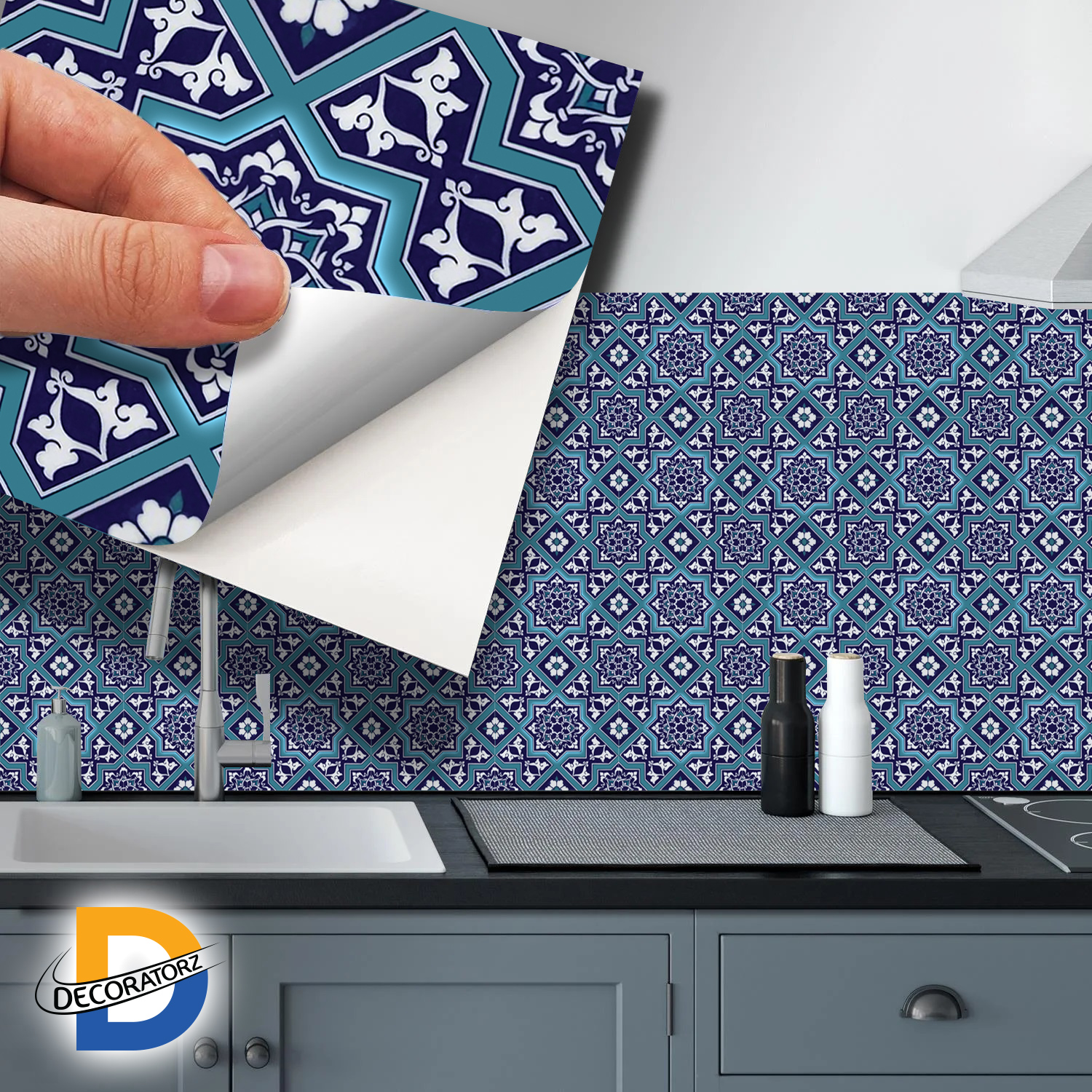 Waterproof Vinyl Turkish Tile Pattern Wall