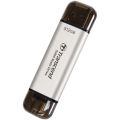 Transcend ESD310S 512GB Portable SSD Dual USB 10GBps Type-A / Type-C Silver TS512GESD310S. 