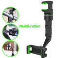 360° Rearview Mirror Phone Holder, Universal Car Phone Holder, for Car Rearview Mirror Cylindrical Mount, Phone and GPS Holder, Suitable for All 4-6.1 Inch Mobile Phones. 