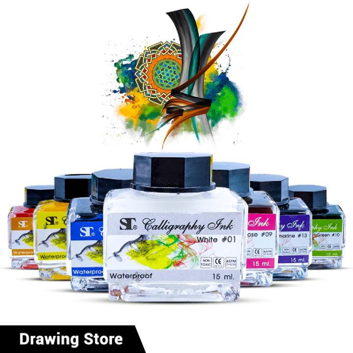 ST Waterproof Calligraphy Inks 15ml In 16 Colors