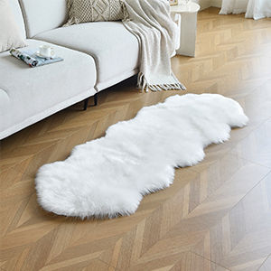 Faux Sheepskin Rug Ivory White Sheep Foot Door Mat Rug 2ft x 3ft