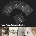 【BestGO】pieping 2/4pcs Non-Trace Photo Frame Hook Seamless Adhesive Hook Waterproof Strong Hole Nail Cross Stitch Wall Painting Hanger. 