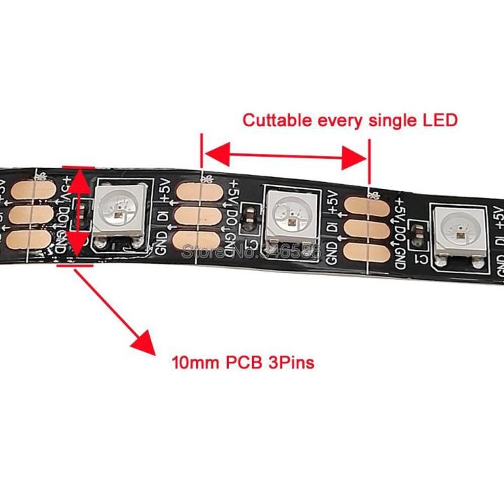 One Meter Strip Of 60 WS2812B Rgb Addressable Leds Smd 5050 Ip30