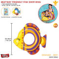 Bestway Inflatable Fish Shaped Swim Ring - 32 x 30 inches For Kids Play in Swimming Pool 36111, Kids Sea Adventure Floating Ring, Swimming Essentials, Baby Lounge Swim Ring Swimming. 