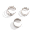 European and American cross-border metal style double circle glossy Earrings jewelry Sweet and cool design sense simple geometric ear clip female. 
