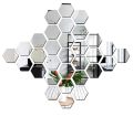 Acrylic Hexagon Wall Mirror Stickers 4x4 Inch Decorative Panels Pack of 1 to 60. 