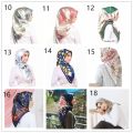 Bawal Satin scarf Silk Shawl Printed bawalmurah square tudung cantik. 