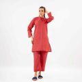 Maahru Stitched 2 PC Shirt & Trouser - Scarlet Desire. 