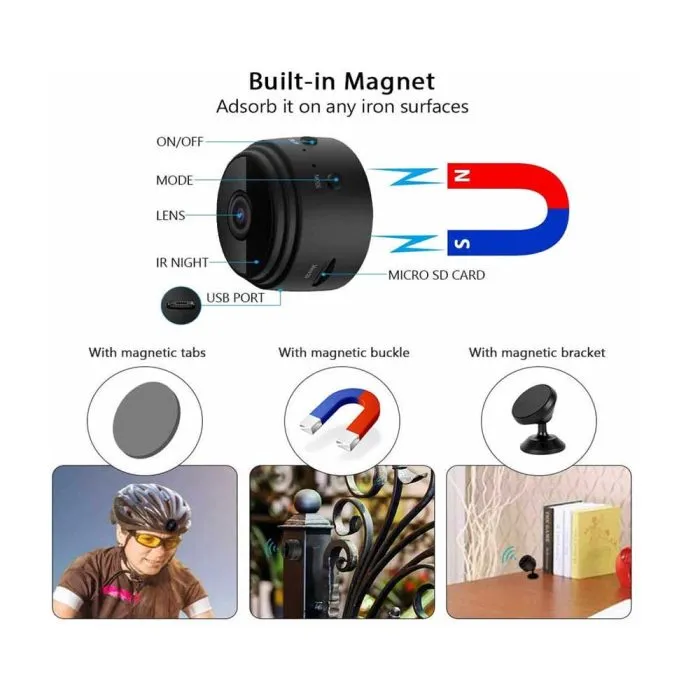 A9 Magnetic WiFi Mini Camera 1080p HD | 2MP with PIX-LINK IPC App