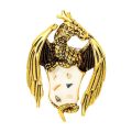 2025 MJSTYLEO Retro oil dripping cartoon flying dragon style brooch men's personalized suit coat accessories pin jewelry. 