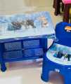 Kids Sitting Comfortable Plastic Chairs & Table Baby Seat Cartoon in Multi colors Pack of 1. 