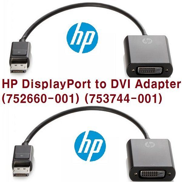 Hp%20Displayport%20to%20DVI%20Adapter%20752660-001%20Branded,%20Black%20-%20Image%202