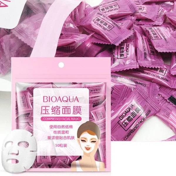 Mask Tablet BIOAQUA Compressed Facial Tablet Face Sheet Mask – 50 Pcs | Portable ...