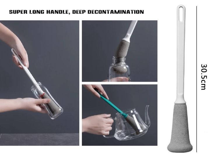 Long Handle Bottle Cleaning Brush With Sponge for Washing Baby Feeder Baby Bottle Brush Milk Bottle Washer for Water Bottles Tumblers Thermos Cup