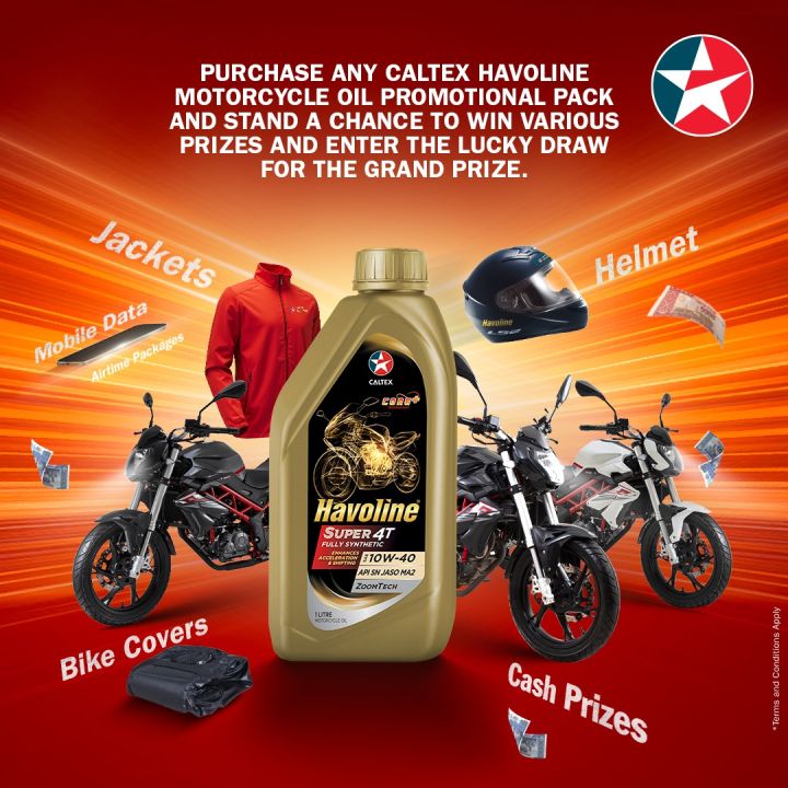 Havoline® Super 4T Fully Synthetic SAE 10W-40 - Engine oil for bike (1 L)