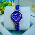 Fashion Heart-Shaped Dial Watch with Beaded Bracelet Strap for Women. 