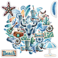 Playful Beach Decals Charming Adventure Stickers Decals Cowboy Nautical Western Stickers for Suitcase Car Sticker. 