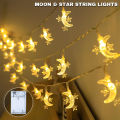 10/20 Moon Starry LED Fairy Lights Battery Operated - Led Lights for Room Decoration - String Garland Light for mirror. 