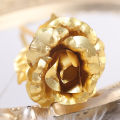 Gold Rose Flower Foil Plated Plastic Artificial Roses Valentines Day Gift Beauty Golden Flowers For Home Wedding Decoration 1Pcs. 