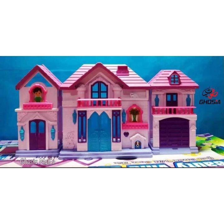 Big Doll House With Furniture For Girls Pink & Purple Color-20832