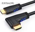 3ft / 6ft  4K HDMI Cable, Left Angle 90 Degree HDMI Cable, 4K@60HZ Ultra HD Support, Male to Male Black HDMI Cable. 