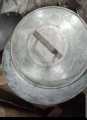 hotel style karahi (kadai) with cover (lid) in white iron (rust free ). 