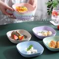10pcs Square Lightweight Wheat Straw Plates, Deep Dinner Dishes, Camping Dinnerware for Serving pasta fruit. 
