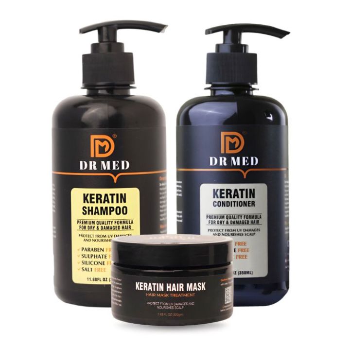 "DR%20MED%20Keratin%20Haircare%20Trio:%20Shampoo,%20Conditioner,%20and%20Hair%20Mask%20for%20Revitalized%20Locks"%20-%20Image%202