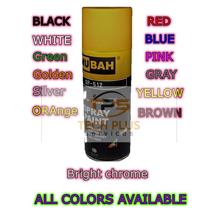 Spray paint MUBAH 300ml multiple colors white , Black, golden, gray, silver ,green, blue, brown, bright chrome, yellow, Red