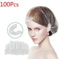 100PCS Disposable Shower Cap Flexible Transparent Spa Hair Salon Hotel One-Off Bathing Elastic Shower Hat Bath Supplies. 