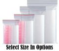 50 Pcs Resealable Airtight Zip Lock Clear Plastic Bags Multiple Sizes. 