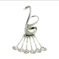 Stainless Steel Swan Shaped Tea Spoon Holder with 6 Spoons - Gold/Silver. 