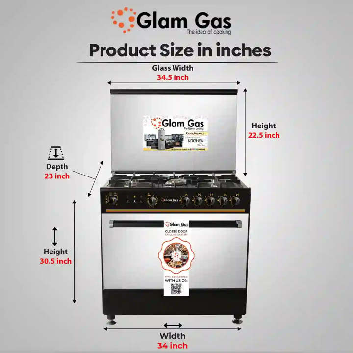 Glam%20Gas%20Cooking%20Range%20Black%20Forest%20(Gas)%2034%E2%80%9D%20-%20Image%202