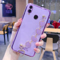 For Huawei Y9 2019 Back Cover with Love Heart Chain Wrist Strap Fashion Bracelet Shiny Plating Bumper Protective Case Silicone Shockproof Mobile Phone Cases. 
