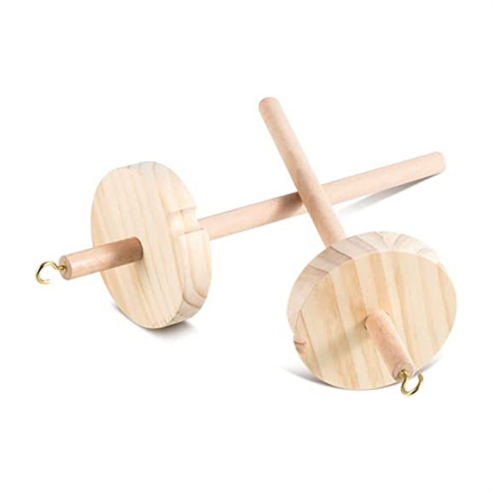 GZYUULI Hand Carved Wooden Drop Spindle Top Whorl Yarn Spin Tool Gift For Beginners