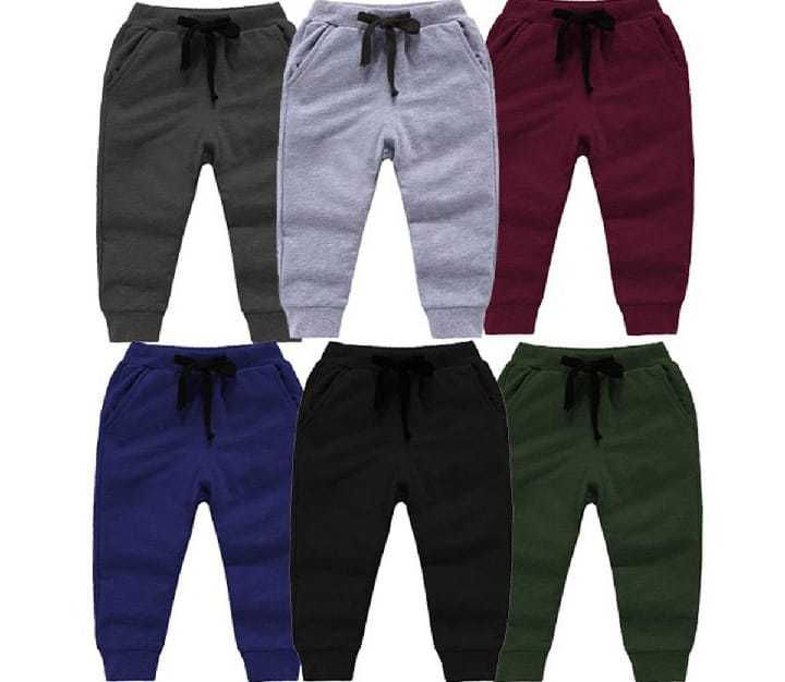 01 Pcs New Winter Warm Plain Fleece Trousers for Boys, Girls And Kids - Joggers Trousers for Winter - Fleece Trousers for Kids