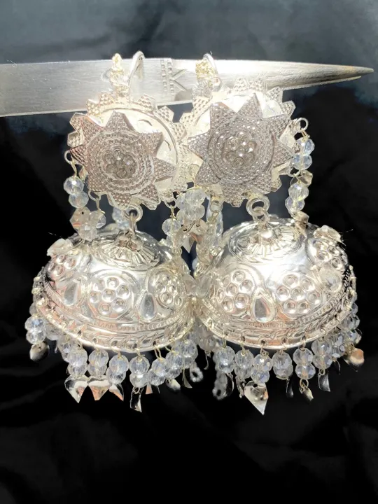 Antique%20jhumka%20earnings%20pure%20silver%20(%20pure%20chandi%20)%20-%20Image%208