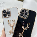 FELMYST Mascot Case For Xiaomi Mi 11 Lite 5G NE 3D Luxury Reindeer Gold Plated  Mobile Phone Casing Square Pendant Inlaid Brick Girl Boy Gift Soft Shockproof Cover Cases. 