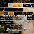 Mosaic Tile Stickers Pack – Premium Self-Adhesive Wall Decor Tiles 20cm x 10cm | Waterproof, Heat-Resistant & Easy Peel Stick On Backsplash Stickers for Kitchen Walls, Bathroom, Living Room, Furniture & Home Renovation Decoration. 
