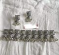 New Style Antique Silver Choker Necklace with Earrings Set. 