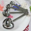 4Pcs/Set Heart Shaped Stainless Steel Measuring Spoons Wedding Shower Favors. 