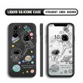 BILI for Xiaomi Poco F3 / Redmi K40 / K40 Pro Back Cover Earth Planet Astronauts Multicolor Liquid Silicone Phone Case Soft Square Lens Protection Phone Cases. 